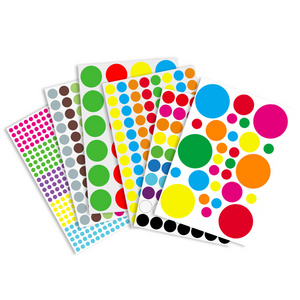 Printed  Custom Polka Dots Wall Sticker Roll Private Design Blank Vinyl Logo Round Colorful Multi  Small Dot Stickers