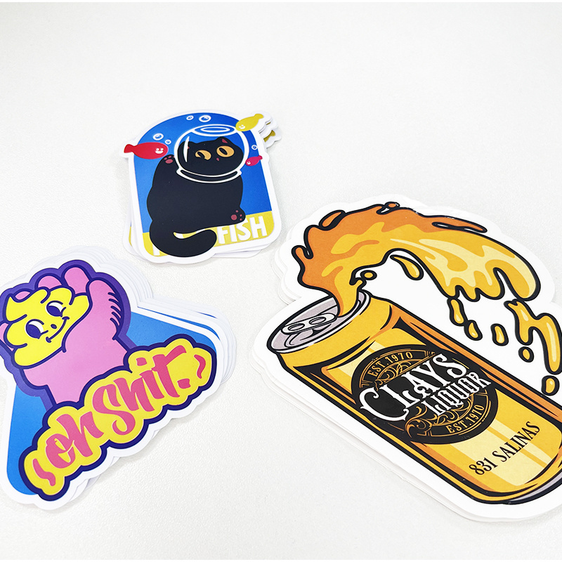 Stickers Custom Brand Logo Die Cut Vinyl Adhesive Paper Printing Waterproof Laptop Stickers Cartoon Stickers