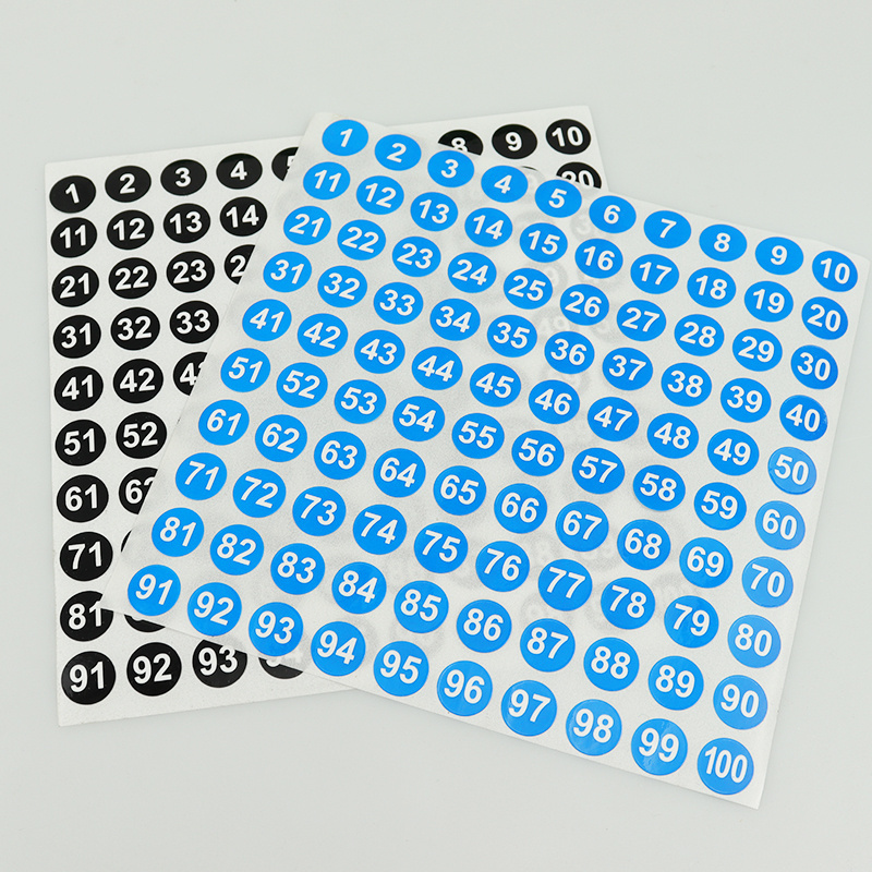 Circular digital waterproof tear non - adhesive label clothes Shoes size number Serial number color sticker