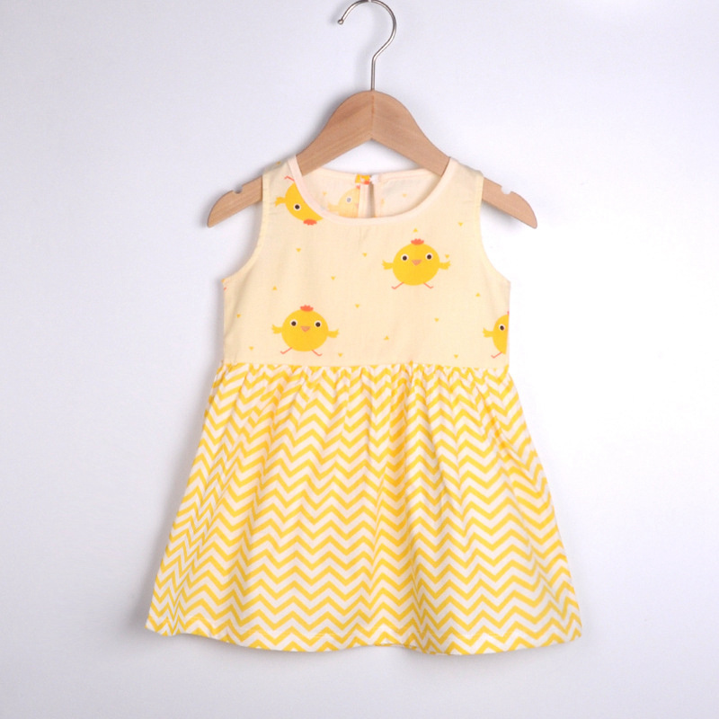 Cotton Infantile Baby Girl Dress Cotton Sleeveless A-Line Dresses Casual Clothing Mini Princess Clothes