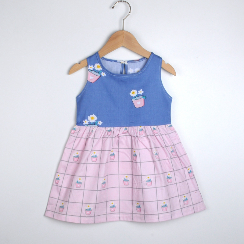 Cotton Infantile Baby Girl Dress Cotton Sleeveless A-Line Dresses Casual Clothing Mini Princess Clothes