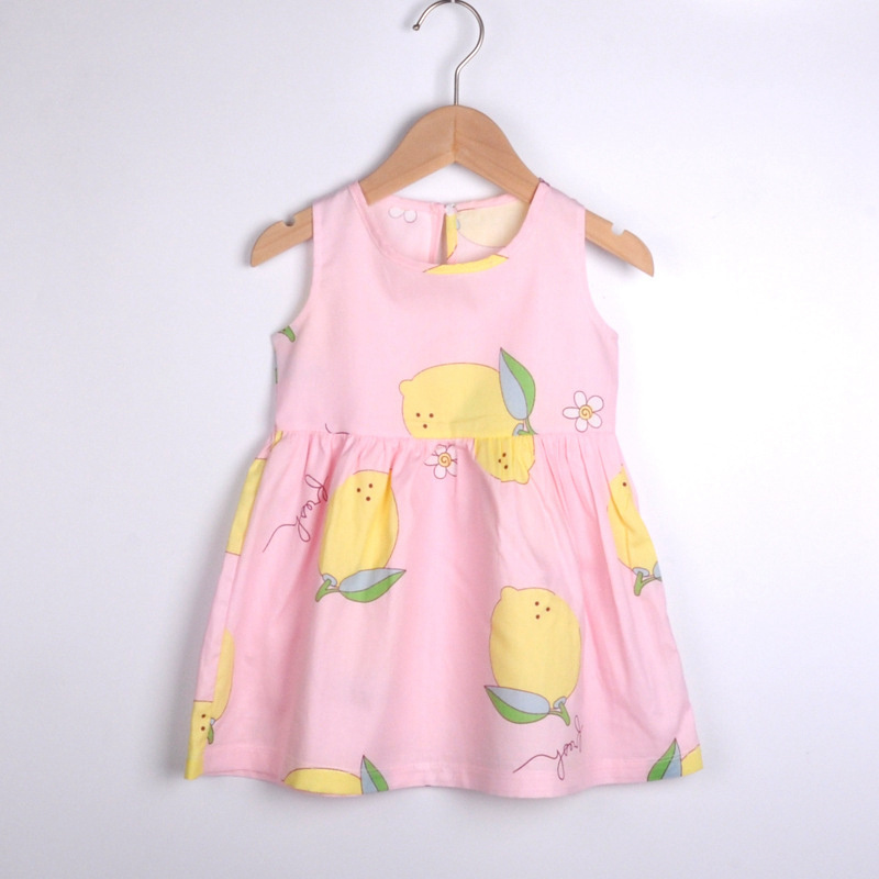 Cotton Infantile Baby Girl Dress Cotton Sleeveless A-Line Dresses Casual Clothing Mini Princess Clothes