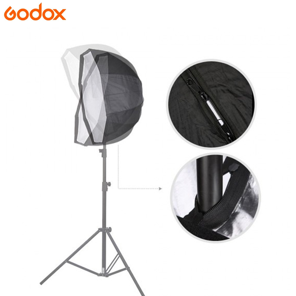 Godox Umbrella soft light box octagonal47Inch120Cm, with studio flash light flash portrait product photography bag