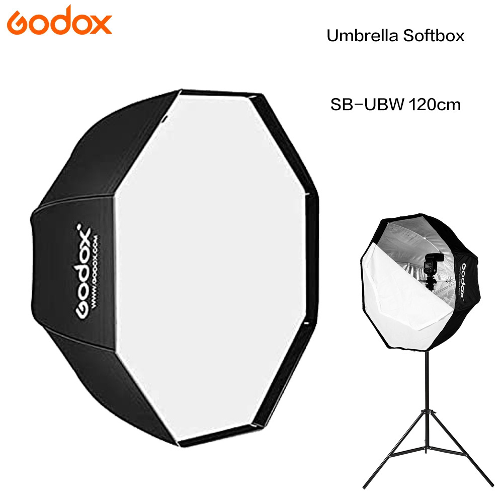 Godox Umbrella soft light box octagonal47Inch120Cm, with studio flash light flash portrait product photography bag