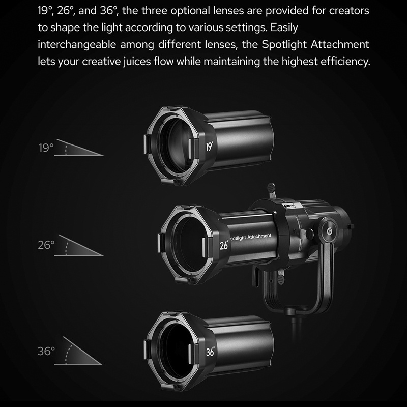 Godox Bowens Spotlight Attachment VSA-19K 26k 36k Kit Spotlight Mount Set Modifiers for AD300 AD200pro VL300