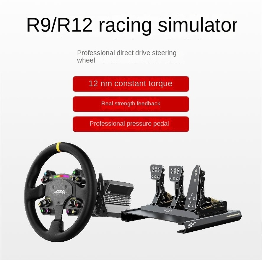 R9/R12 Advanced Edition Claw Racing Simulator Direct Drive Base CRP Pressure Pedal Force Feedback Game Steering Wheel