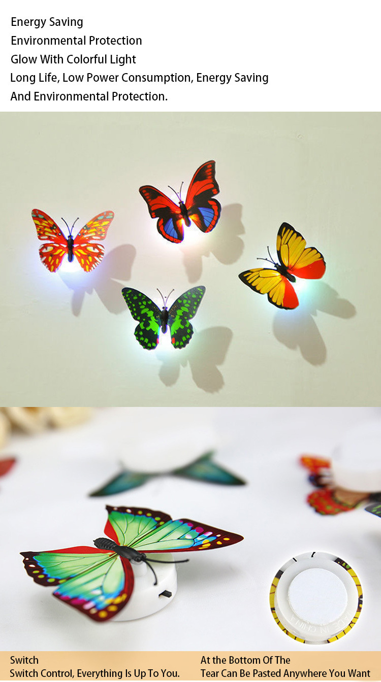 Beautiful 12pcs/set PVC Magnet 3D Butterfly Wall Sticker Decals Home Decor Poster For Kids Rooms Art Stickers