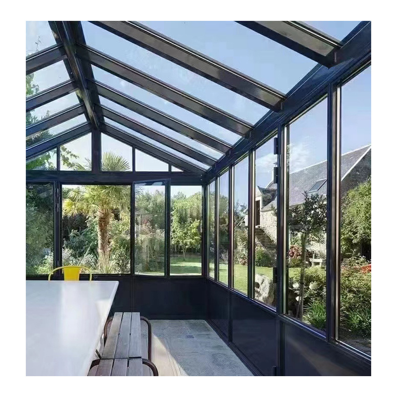 Villa  Garden Free Standing Glass House Sunroom Aluminum Frame Glass House Outdoor Winter Garden Glass Sunroom