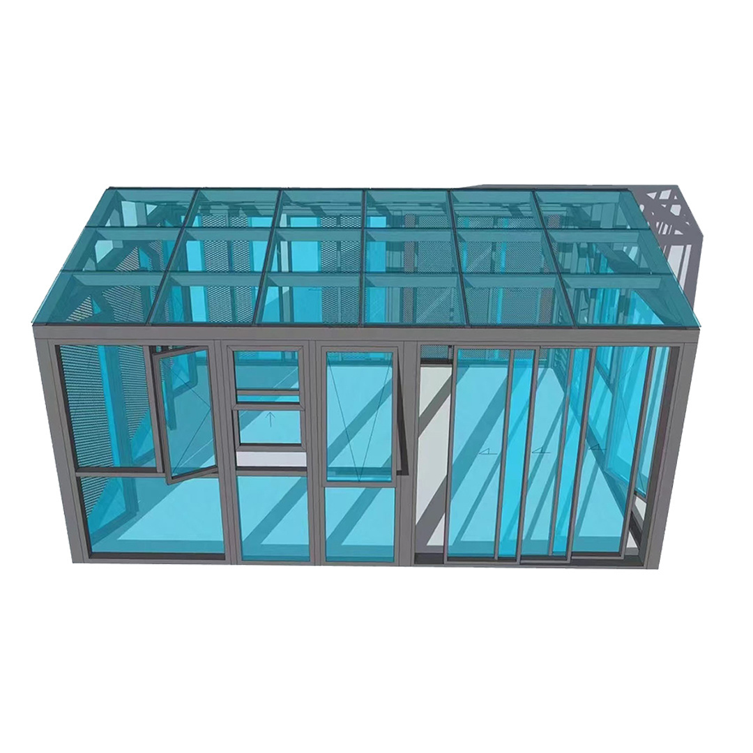 Villa  Garden Free Standing Glass House Sunroom Aluminum Frame Glass House Outdoor Winter Garden Glass Sunroom