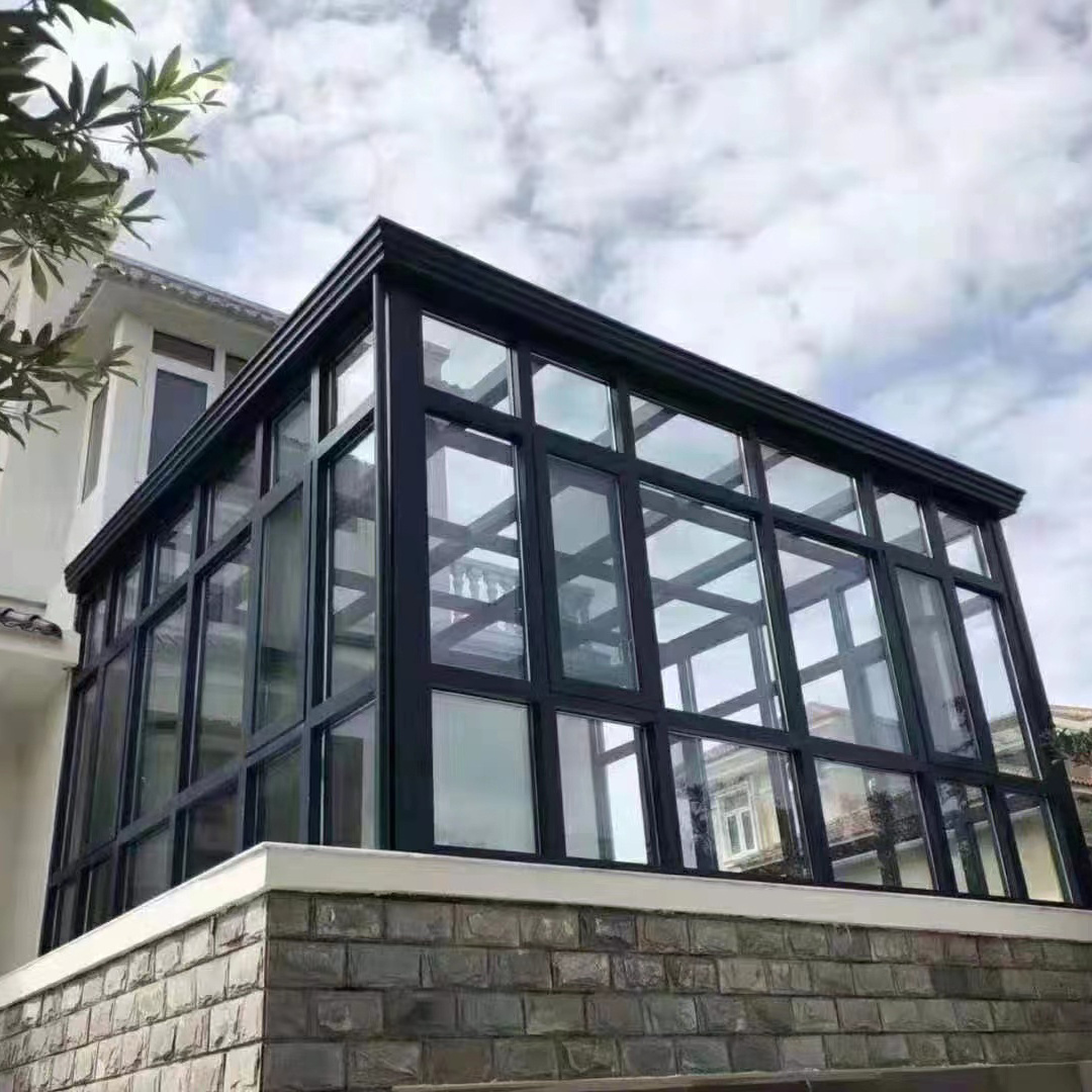 Villa  Garden Free Standing Glass House Sunroom Aluminum Frame Glass House Outdoor Winter Garden Glass Sunroom