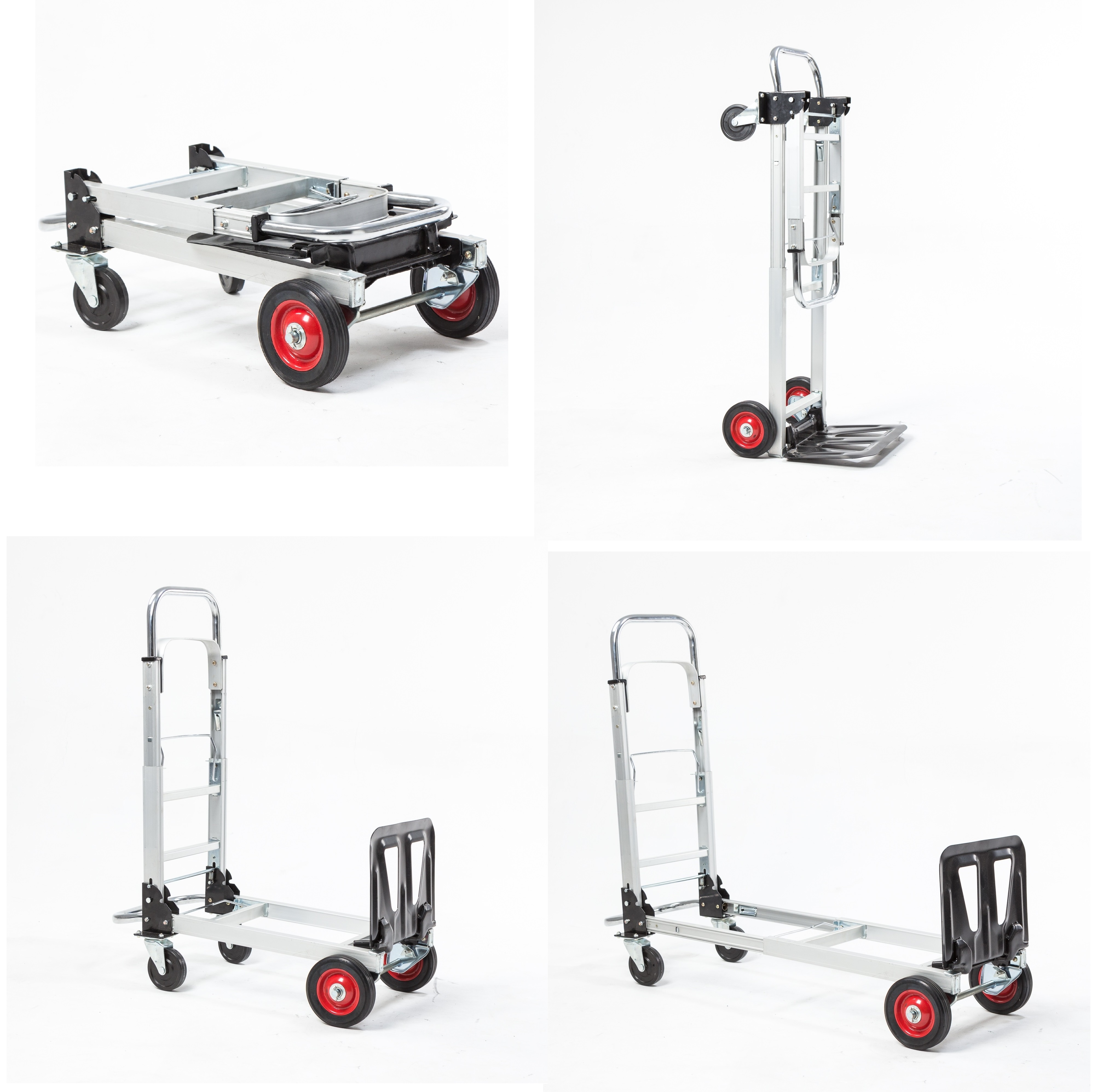 Mopping Trolley Janitor Cart,Collapsible Rolling Crate on Wheels,Warehouse Storage Metal Hand Push Trolley Cart