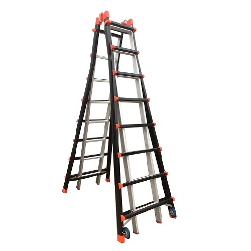 4X8  Lightweight Low-cost Extension Tree Stand Mini Folding Telescopic Multipurpose Folding  Ladders With Wheels