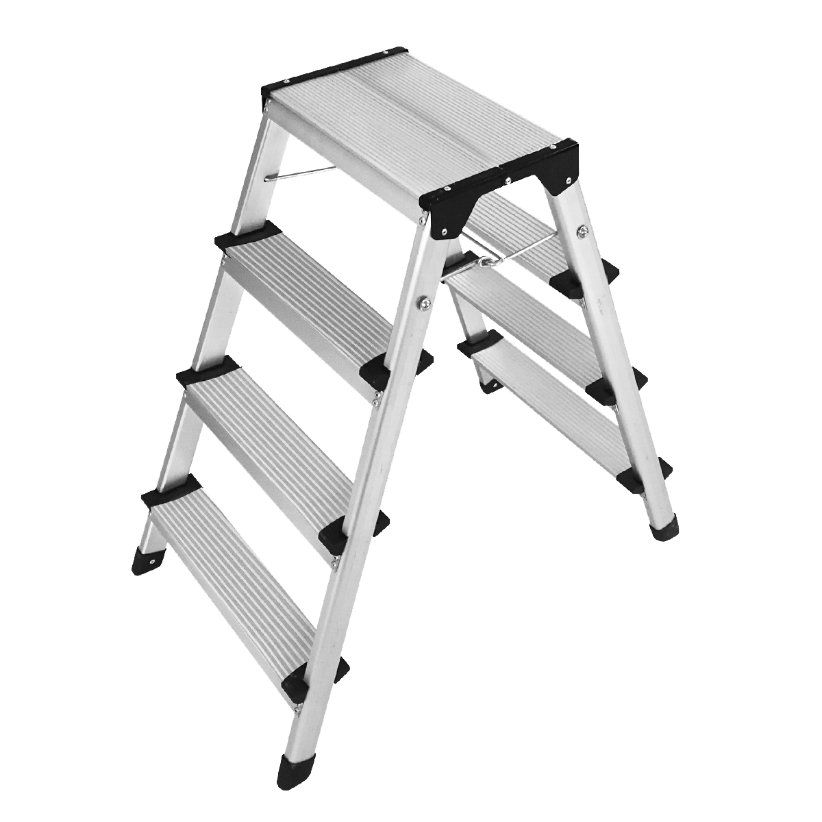 Double-side 4-Step comfortable  Aluminum Step Stool Ladder with Excellent Quality Compact Folding Step Ladder