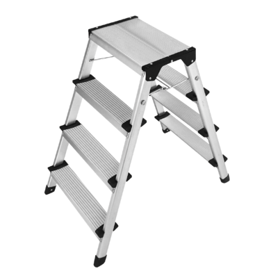 Double-side 4-Step comfortable  Aluminum Step Stool Ladder with Excellent Quality Compact Folding Step Ladder