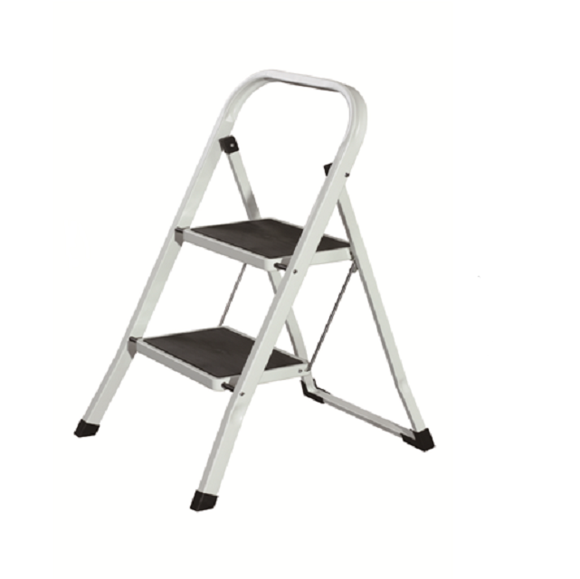 EN131 kitchen small steel foldable stepping ladder stool slim design portable household metal 2 3 step ladder with handrail