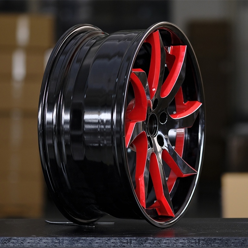 Factory customized black red blade shaped rim hub 18-24 inch 5X120 forged hub for Mercedes-Benz, BMW and Audi models