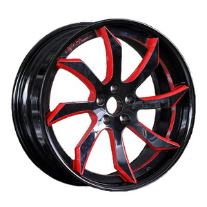 Factory customized black red blade shaped rim hub 18-24 inch 5X120 forged hub for Mercedes-Benz, BMW and Audi models