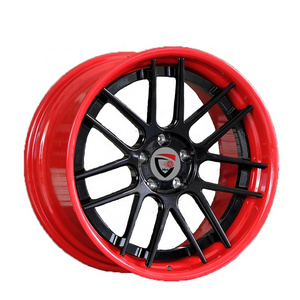 Orange black rim double piece forged wheel suitable for Mercedes-Benz, BMW and Audi models 18-24 inch passenger car wheel