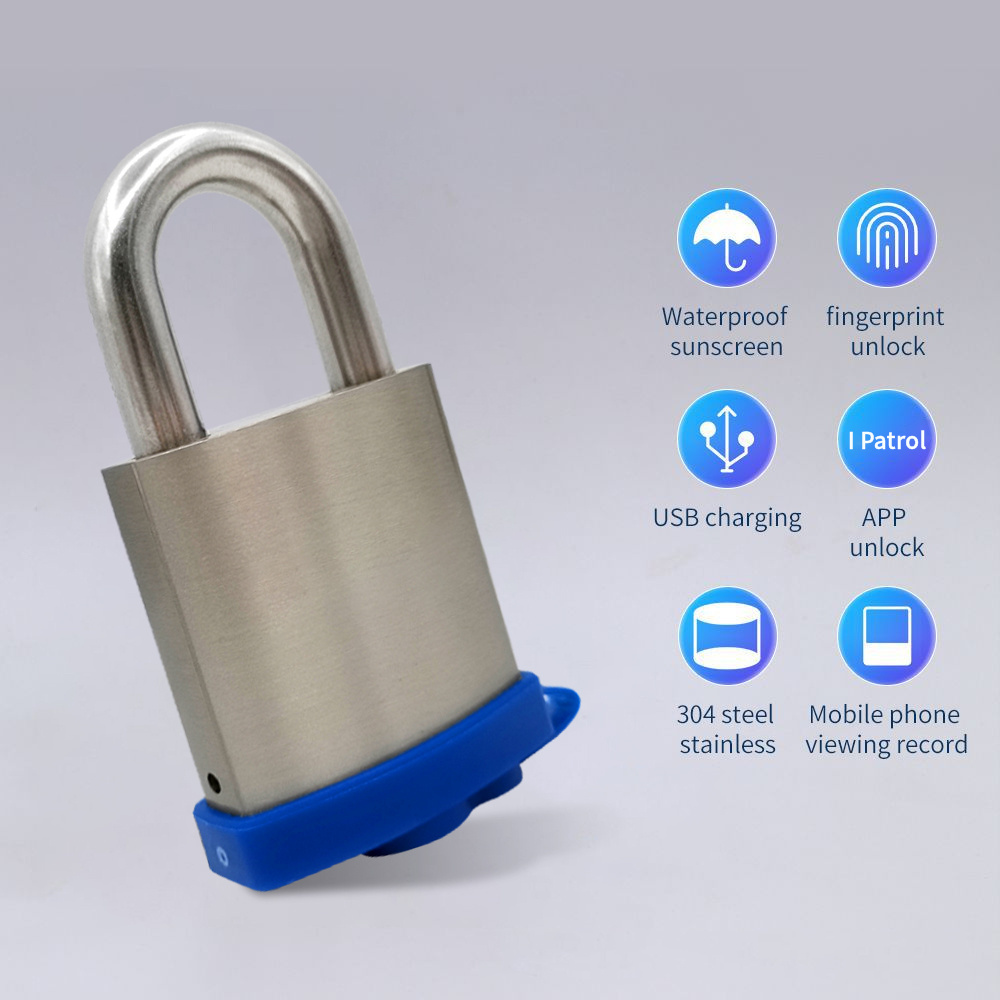 Top Seller Portable Smart Padlock IP65 Waterproof Keyless Fingerprint Cabinet Lock