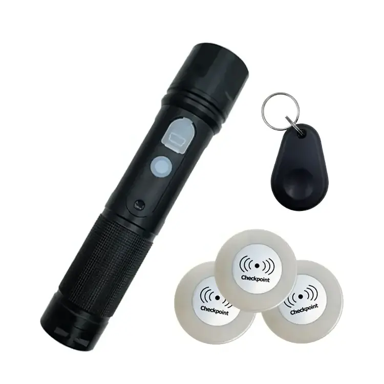 Anti Impact Waterproof Flashlight Patrol Stick RFID Security Guard Patrol Clocking System