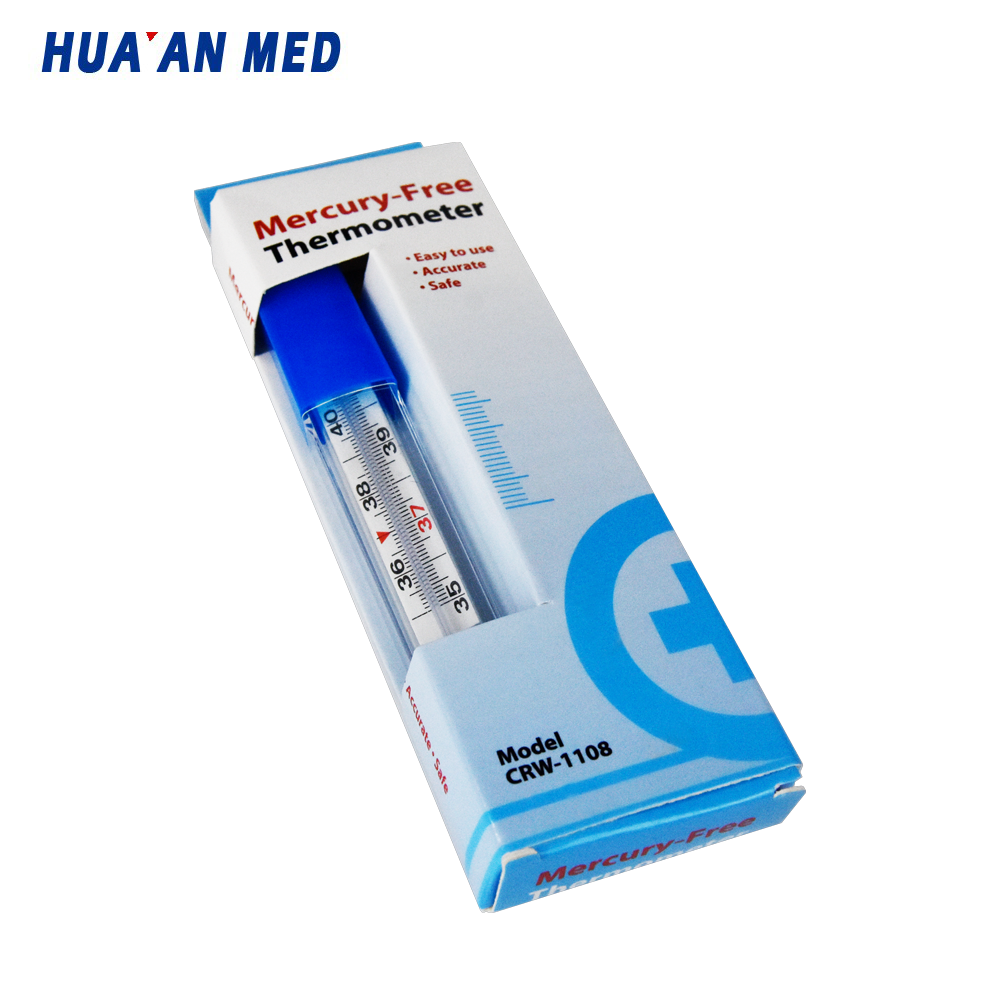 HUA AN MED Brand New Clinical Glass Oral Armpit Gallium Fieberthermometer Mercury Free Thermometer