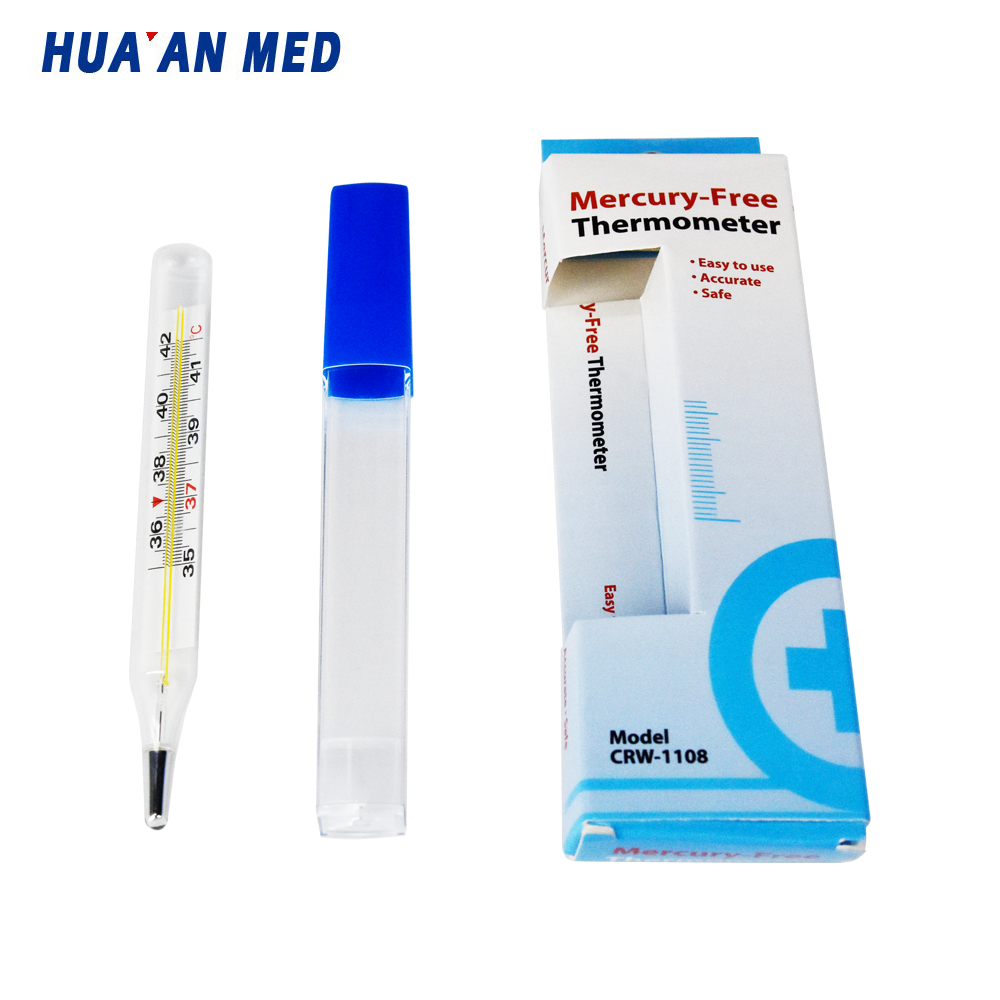 Wholesale Price Easy Shake-Down Non-toxic Oval Shape Ecological Glass Oral Armpit Clinical Medical Galinstan Gallium Thermometer