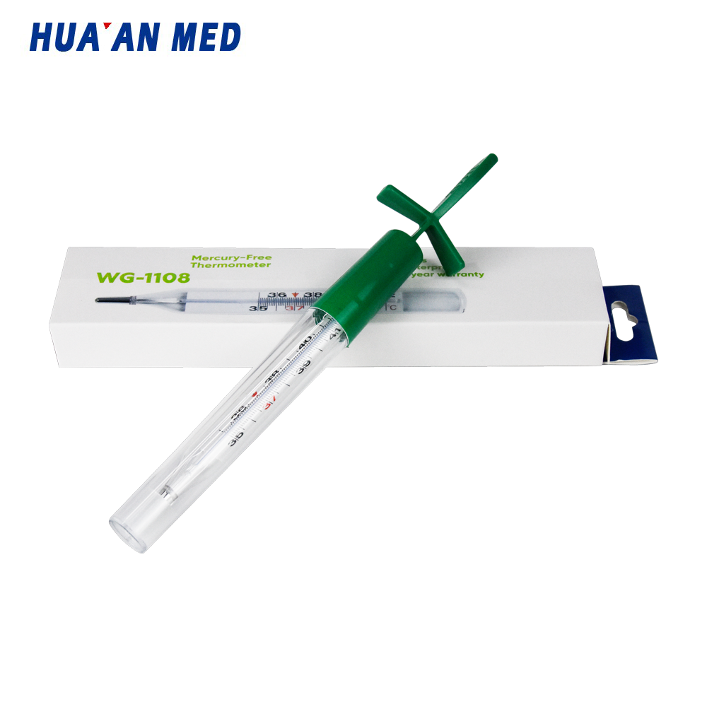 HUAAN MED Oral Armpit Rectal Medical Clinical Gallium Mercury Free Glass Manual Thermometer