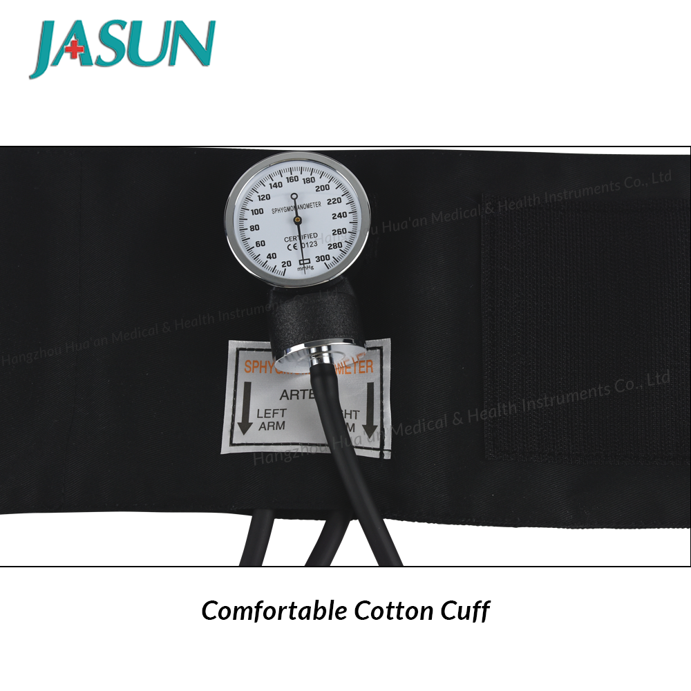 JASUN COTTON Adult Cuff 110g Manometer 20-300mg Stethoscope Manual Pediatric Dial Aneroid Sphygmomanometer With Stethoscope