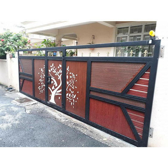 Competitive Price Electric swing Slats Sliding Barrier Door Aluminium Gate