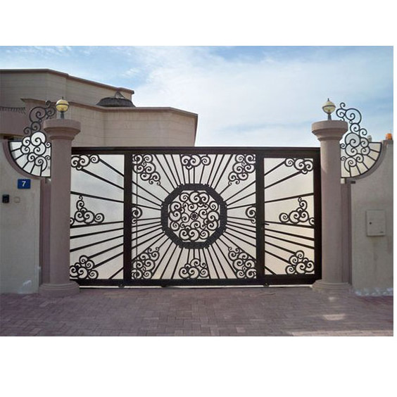 European Manor Outdoor Large Luxury Garden Exterior Metal aluminum Gate Main Gate Design