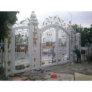 Nigeria Style Grill Colour Garden Factory Steel Safety Fence Single High Quality Wrought Iron Gate Iron Main Designs Gate