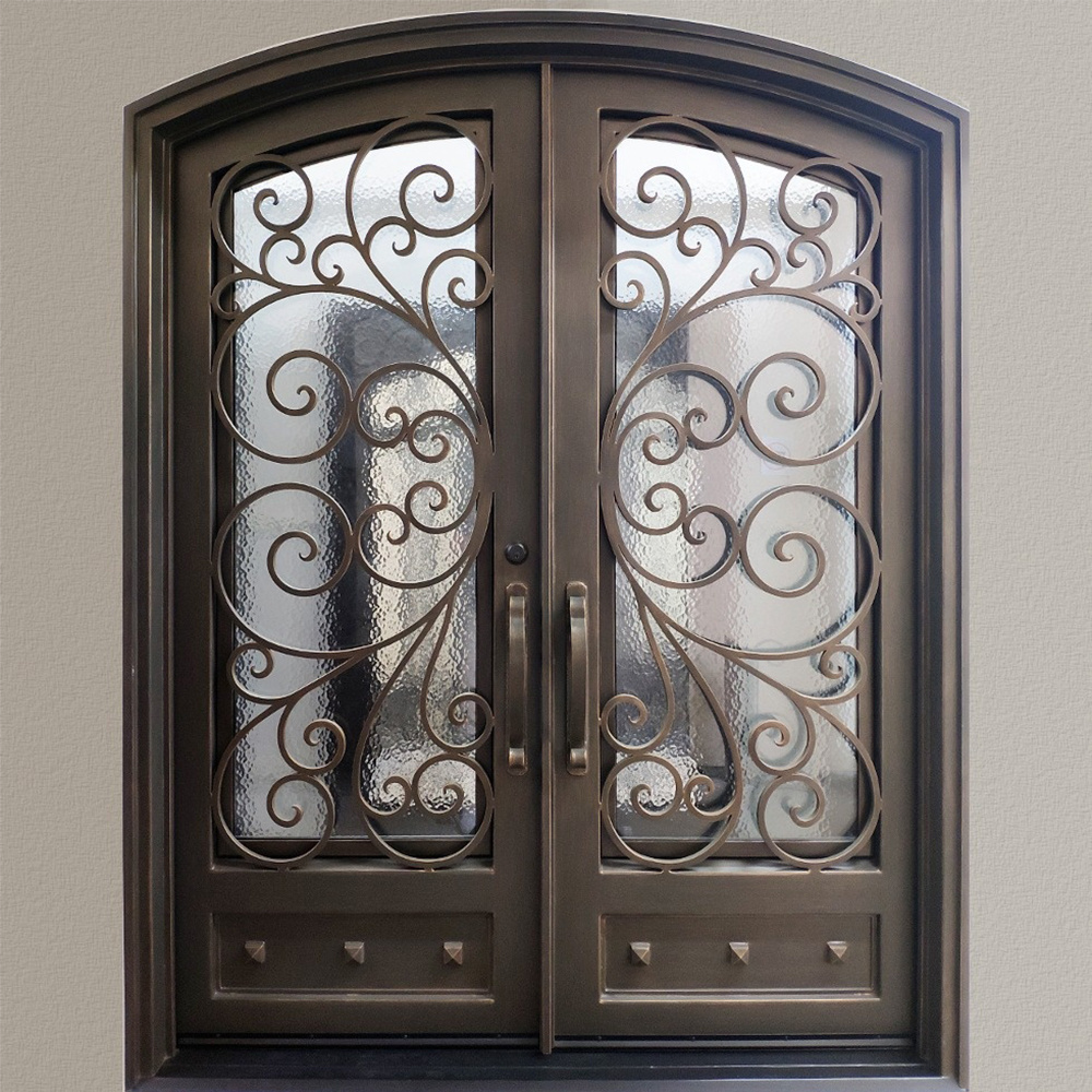 turkey wrought iron front entrance double lowe glass exterior patio commercial security door