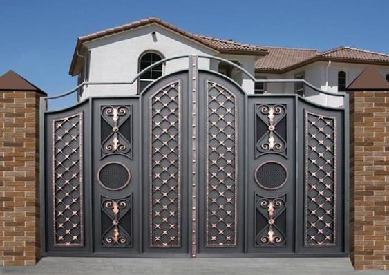 Driveway Modern Different Type Design Swing Products Wrought Iron Gates Double Door Iron Gate