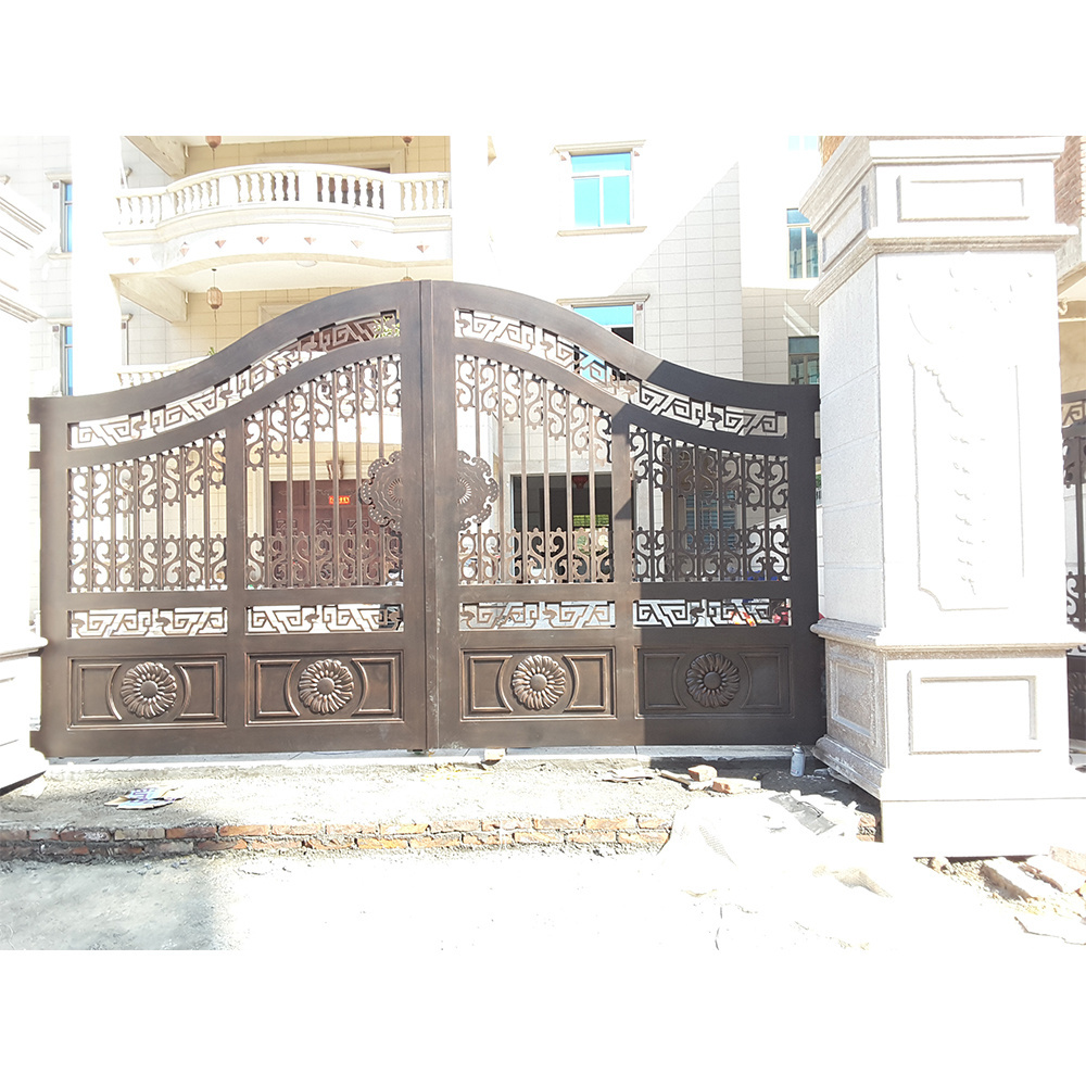 Latest Wall Luxury Electric Automatic Telescopic Sliding Iron Gate Designs Simple Single Main Door Exterior Iron Price Gate