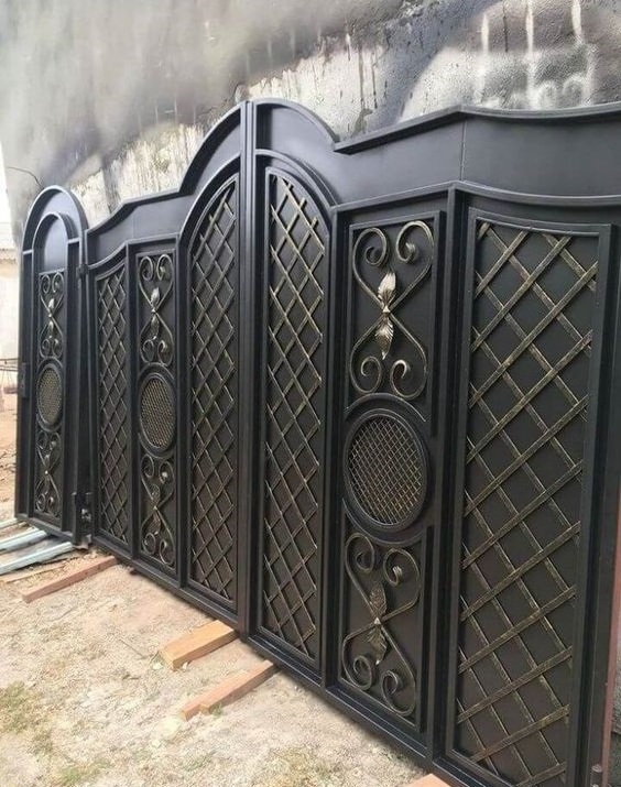 Driveway Modern Different Type Design Swing Products Wrought Iron Gates Double Door Iron Gate