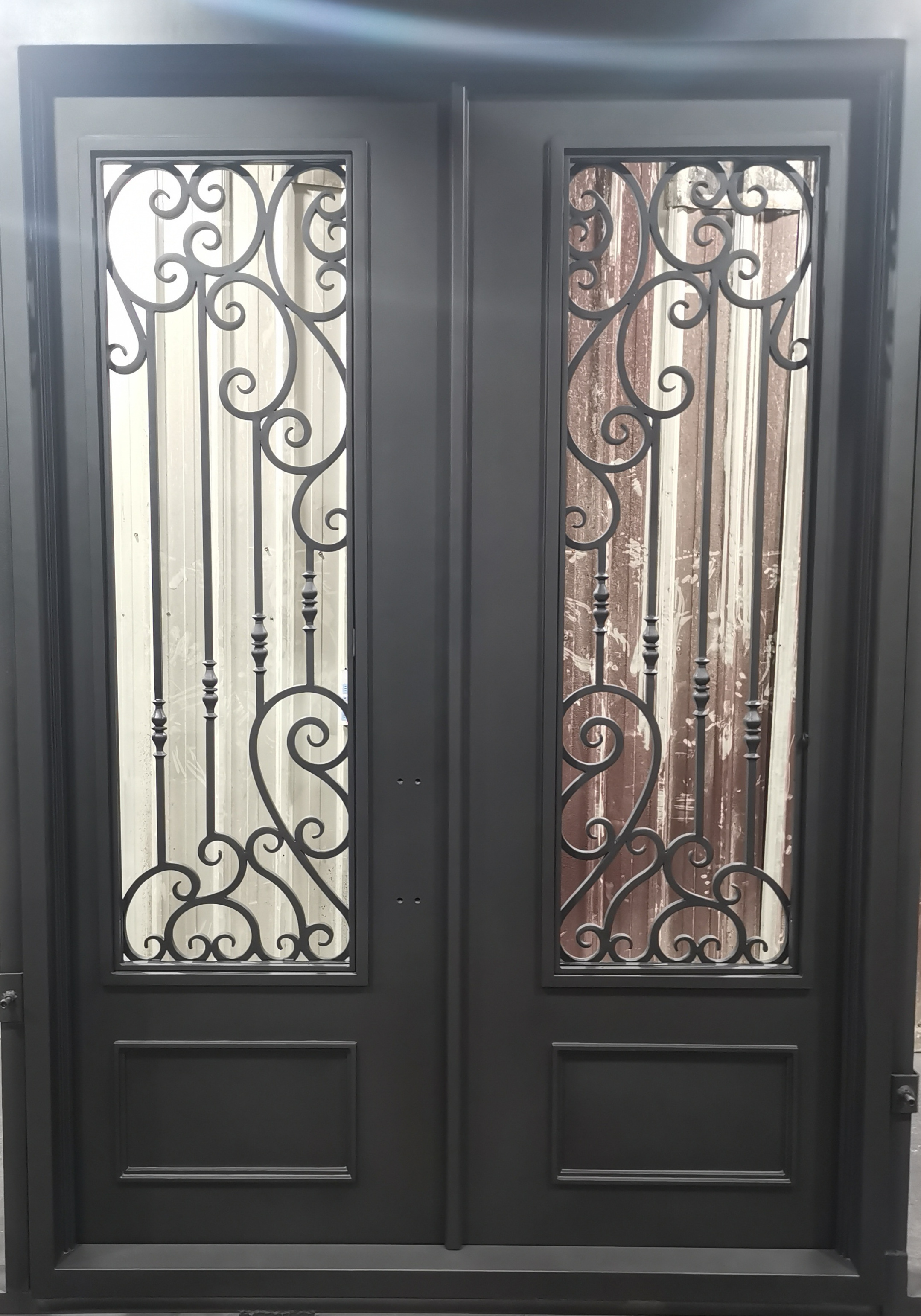 New Products Metal Steel Big Beauty Antique Refined Exterior Security Steel Doors Front Pivot Modern Flat Exterior Door