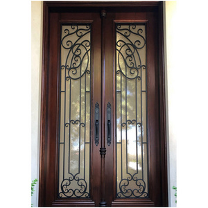 turkey wrought iron front entrance double lowe glass exterior patio commercial security door