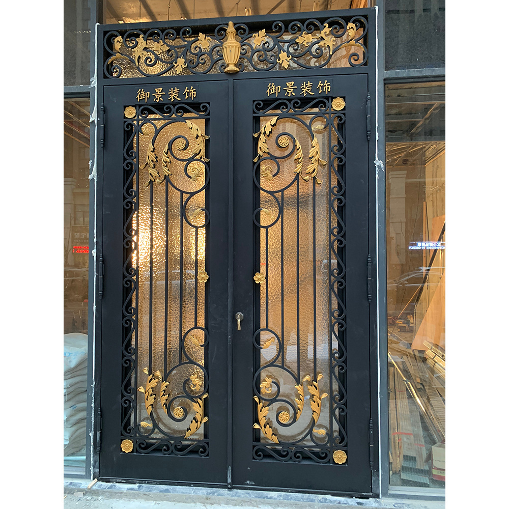 New Products Metal Steel Big Beauty Antique Refined Exterior Security Steel Doors Front Pivot Modern Flat Exterior Door