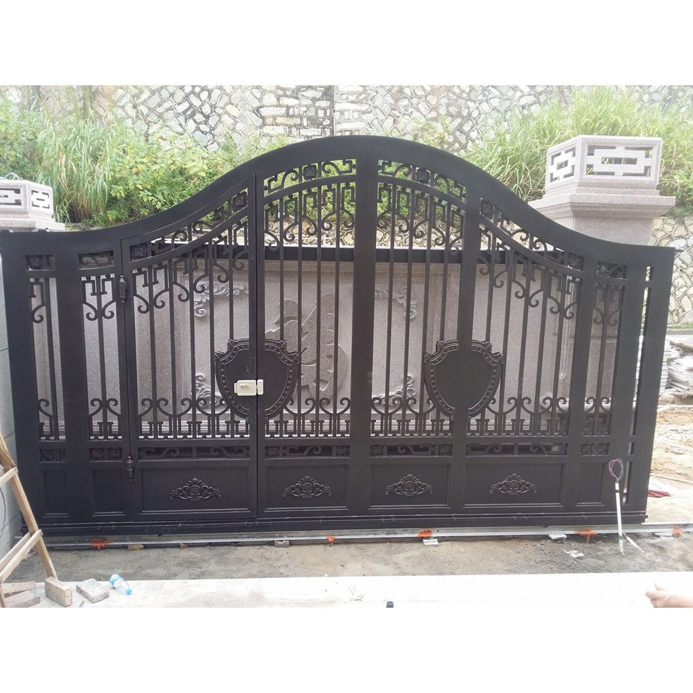 Nigeria Style Grill Colour Garden Factory Steel Safety Fence Single High Quality Wrought Iron Gate Iron Main Designs Gate