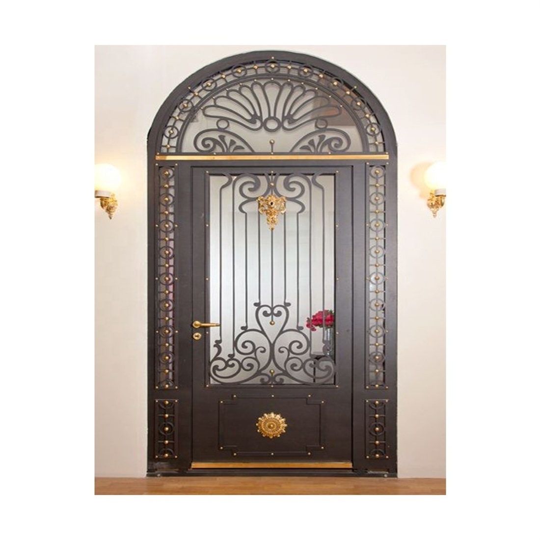 2022 Porte Design Nigeria Steel Interior Front Door Iron Wrought Prices Entrance Door Pivot wrought iron french doors