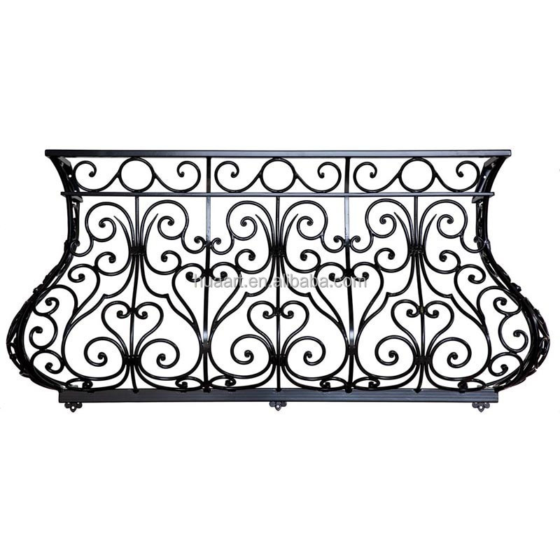 Outdoor No Dig Aluminum Fence Mount Machine Stamped Simple Design Stair Hand Rail Wrought Iron Flowers Iron Gate Ornaments