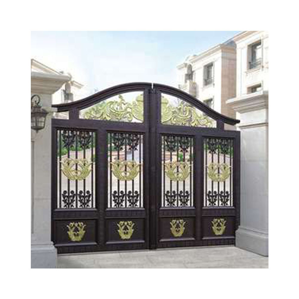 Outdoor Large Luxury Double Main Iron Gates aluminum Gate Pillars Design