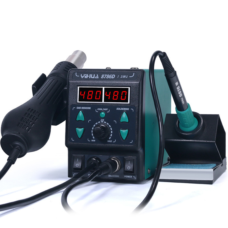 8786 Soldering Station Hot Air Gun 2-in-1 Constant Temperature Desoldering Station Mobile Phone Repair Soldering Station