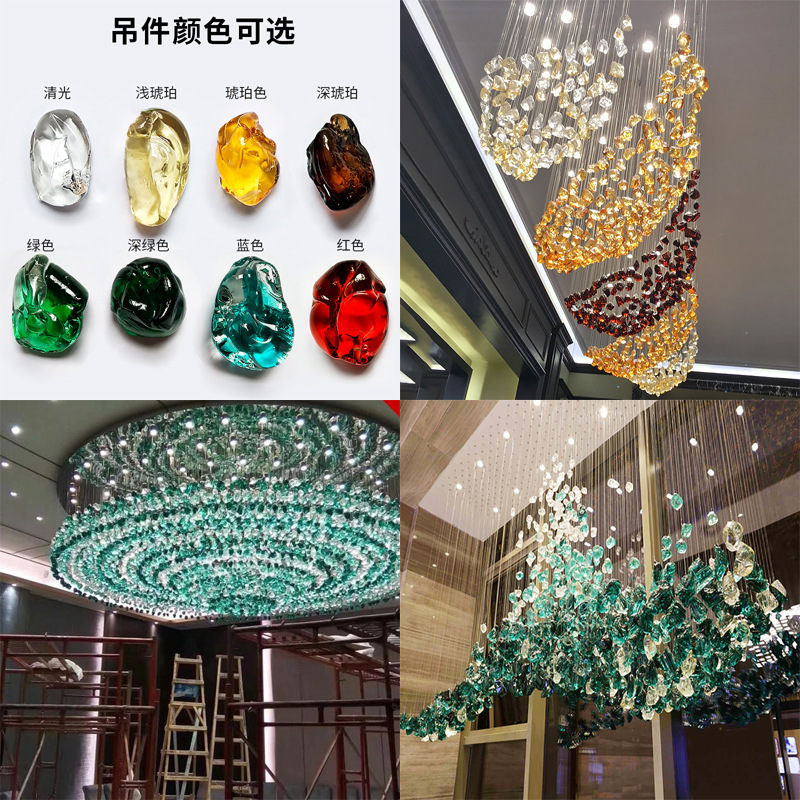 Luxury Crystal Led Ceiling Chandelier Live Room Creative Pendant Lamp Rectangle Hanging Lights Fixture Smoky Gray Kitchen Lustre