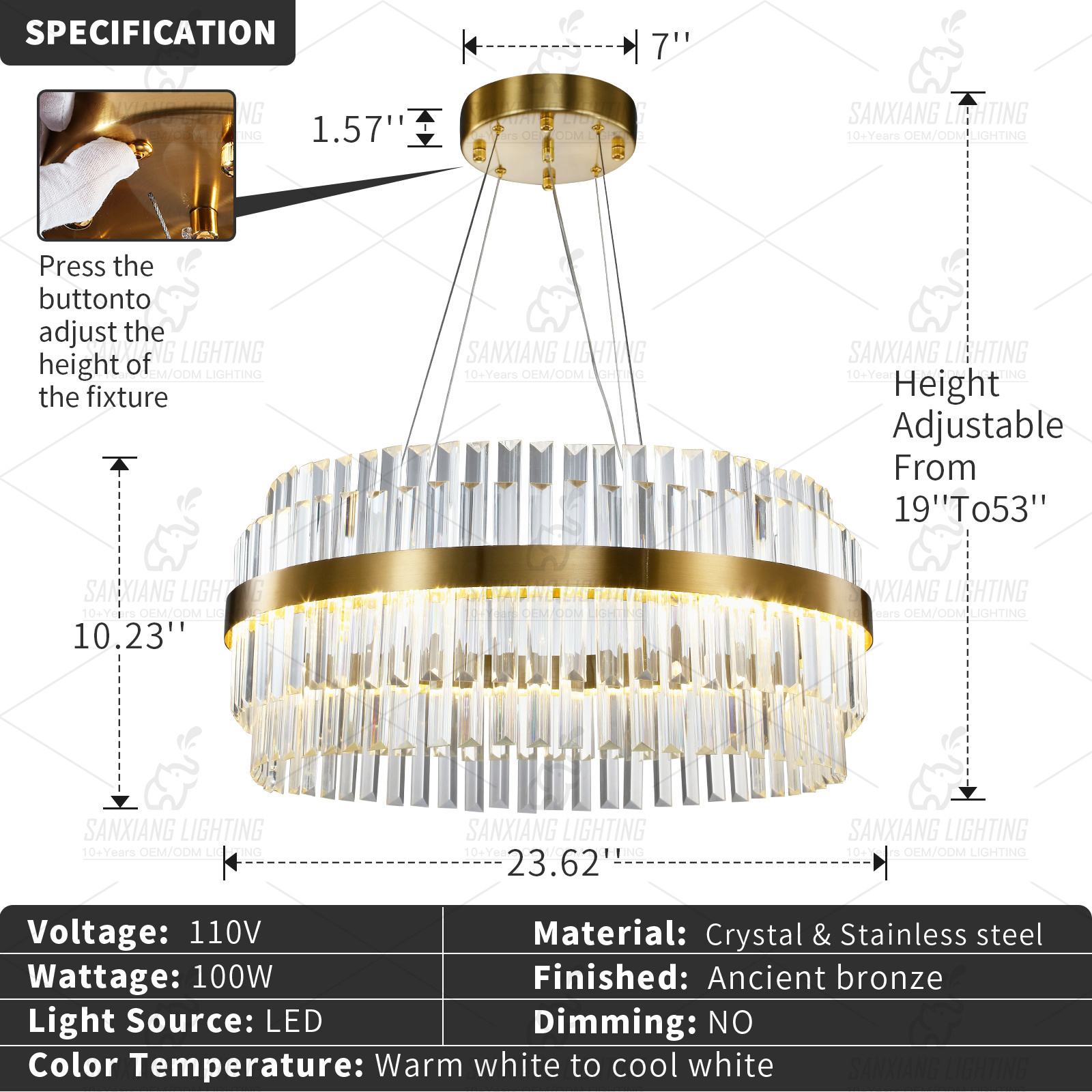 Round chandelier flush mount ceiling light lighting for living room dining room lobby bathroom restaurant