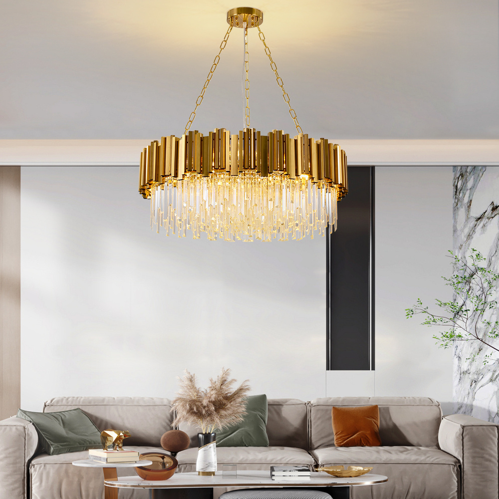 Pendant lamp  ceiling hanging light fixtures  iron lighting living room bedroom hotel crystal modern chandelier