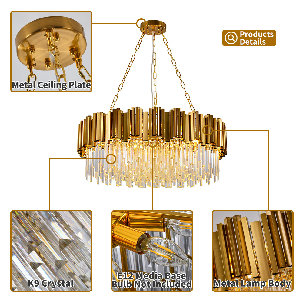 Pendant lamp  ceiling hanging light fixtures  iron lighting living room bedroom hotel crystal modern chandelier