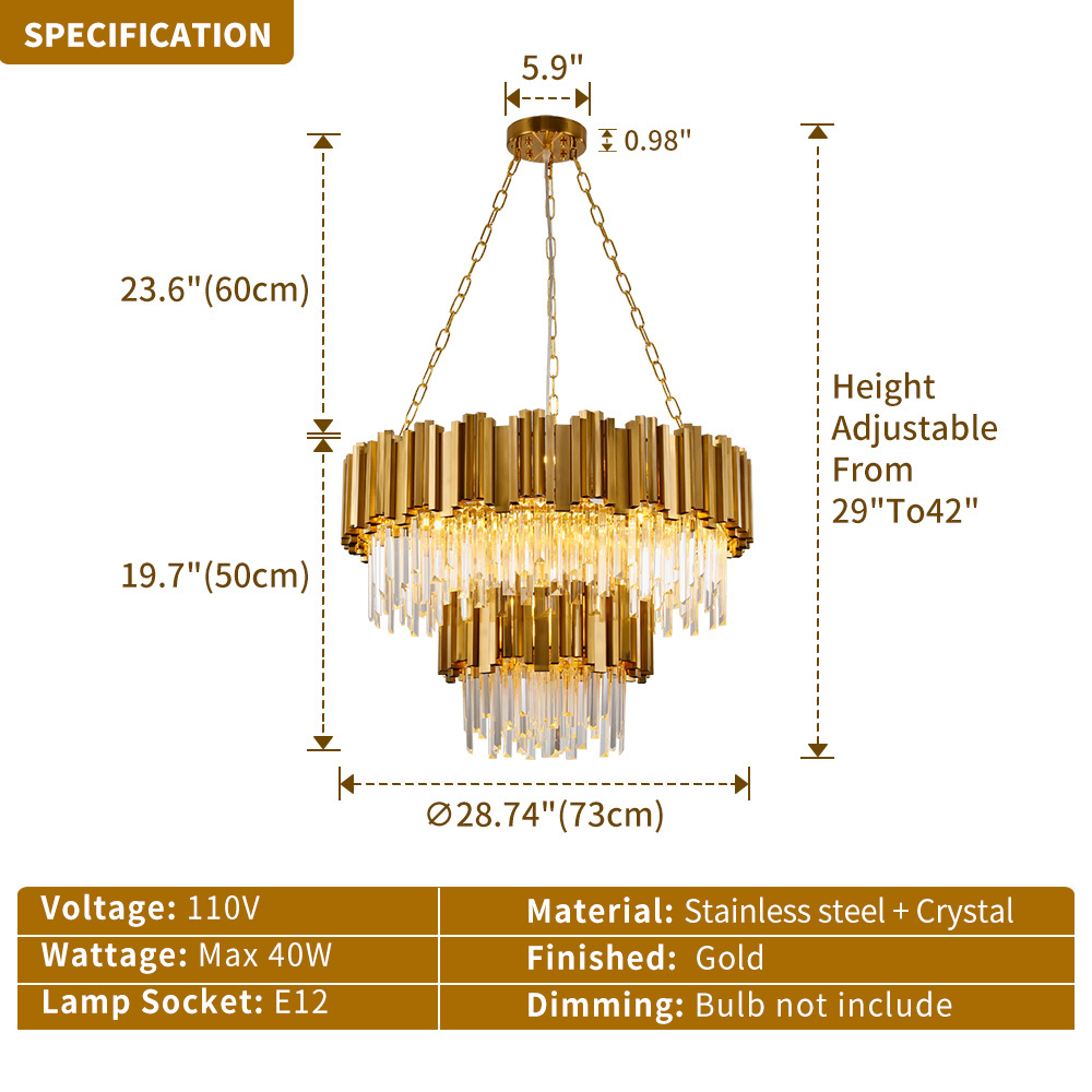 Modern Lighting Luxury Chandelier Restaurant Decorative Crystal Chandelier Living Room Chandelier