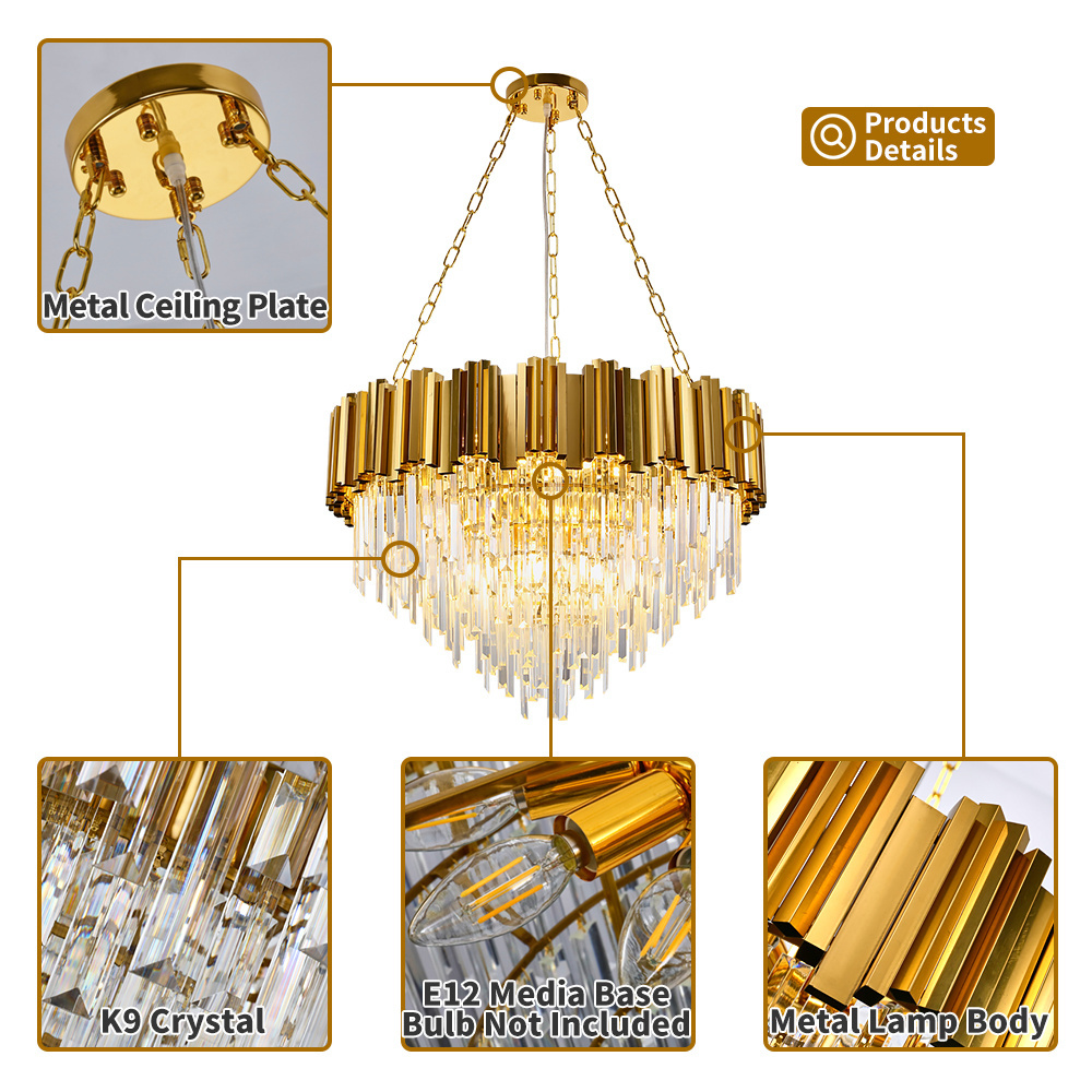 Metal Luxury Pendant Lights Living Room Dining Room Farmhouse Chain Pendant Lights