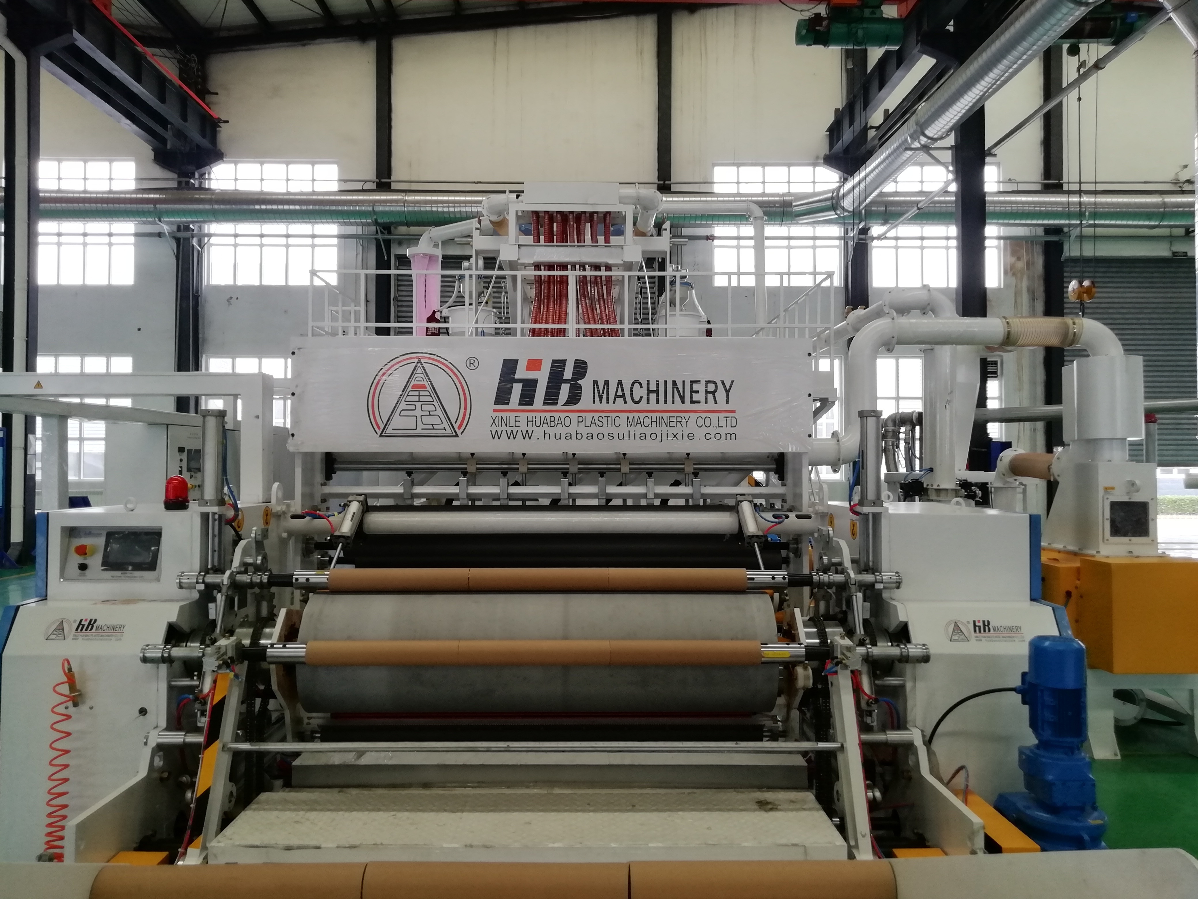 five layers cast LLDPE stretch film jumbo roll  making machine for pallet wrapping cast film line from HB Machinery